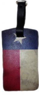 "Texas Flag" Iconic Photo Leather Luggage Tag: Clothing