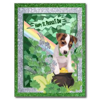 Jack Russell Puppy Number 1 Happy St Patricks Day Postcard