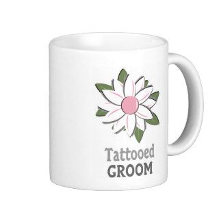 Pink Flower Tattooed Groom  Mugs