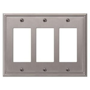 Creative Accents Metro Line 3 Decorator Wall Plate   Brushed Nickel 3123BN
