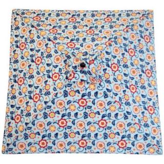 Plantation Patterns 6 ft. Patio Umbrella in Beach Floral Blue 9606 01251200