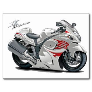 Hayabusa White Red Bike Post Cards