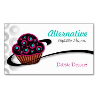 Alternative Retro Pink Cupcake Business Cards