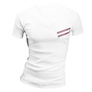 Mens Chic V Neck Short Sleeve Slant Zipper Front Decor Slim Fit T Shirt at  Mens Clothing store: Fashion T Shirts
