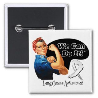 Lung Cancer We Can Do It Rosie The Riveter Pinback Button