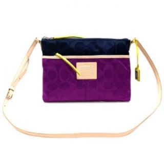 Coach Legacy Weekend Colorblock Signature Nylon Hippie Swing Bag (Violet/ Navy) #24864: Clothing