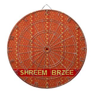 Red Gold Chant Shreem Brzee attract wealth Dart Board
