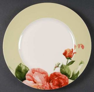 222 Fifth (PTS) Mirelle Spring Dinner Plate, Fine China Dinnerware   Floral,Oliv