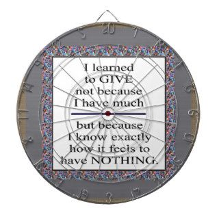 GIFT Positive Wisdom   Encourage giving for causes Dart Boards