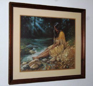 Jerry Crandall: American Indian Themed Print titled "Solitude" Numbered and Signed #434 of 1000   Printmaking Prints