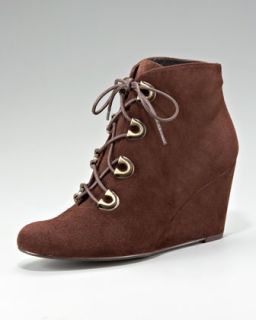 Lace Up Wedge Bootie