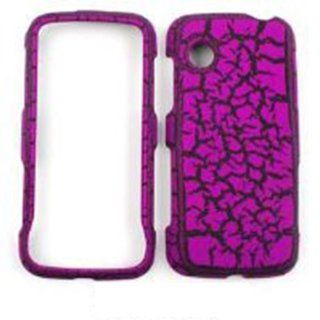 Lg Prime Gs390 Purple Crack Cover Case Accessory Snap on Protector: Cell Phones & Accessories