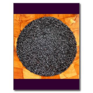 Black Purple Rice in a Wood Bowl Post Cards