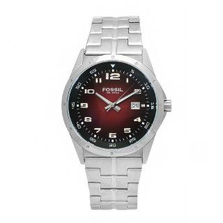 Fossil Men's AM4159 Degrade Stainless Steel Red Dial Watch: Fossil: Watches