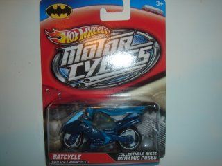 2012 Hot Wheels Motorcycles Batcycle With Batman Figure Blue/Light Blue: Toys & Games
