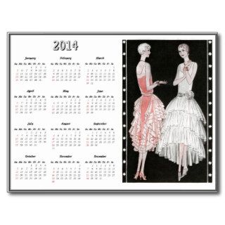 Vintage 1920's Fashion 2014 Calendar Postcard