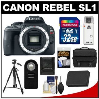 Canon EOS Rebel SL1 Digital SLR Camera Body with 32GB Card + Battery + Case + Remote + Tripod + Accessory Kit : Digital Slr Camera Bundles : Camera & Photo