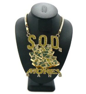 SOULJA BOY S.O.D. Money Gang Pendant w/ Franco Gold Yellow/Green MP439GYLGN: Jewelry