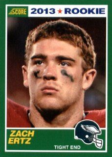 2013 Score NFL Football Trading Card # 439 Zach Ertz Rookie Philadelphia Eagles: Sports Collectibles