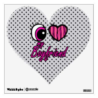 Emo Eye Heart I my Boyfriend Wall Sticker