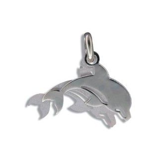 Hawaiian Jewelry Sterling Silver Double Dolphin Pendant Jewelry