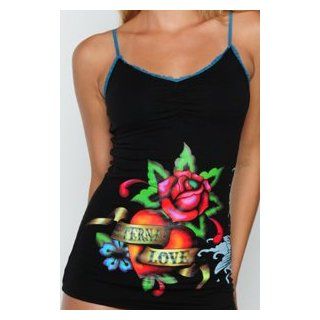 Ed Hardy Holiday Eternal Love Camisole 3016 CBE (AS SHOWN, S) at  Womens Clothing store