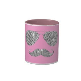 Funny Diamond Mustache With Glasses Mug