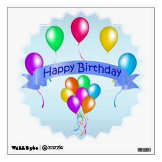 Colorful Happy Birthday Balloons Banner Party Wall Decals