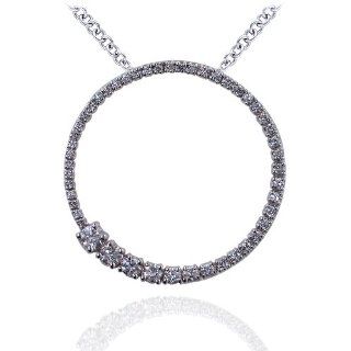 14 KT WHITE GOLD DIAMOND CIRCLE OF LIFE PENDANT: Engagement Rings: Jewelry
