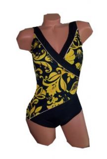 Inches Away Swimwear Tummy Thinner Collection Surplice Batik Tank Swimsuit (12) at  Womens Clothing store: Fashion One Piece Swimsuits