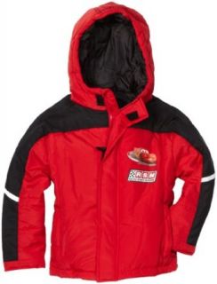 Disney Cars Boys 2 7 Puffer Jacket, Red, 4: Outerwear: Clothing