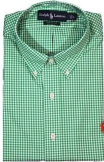 Polo Ralph Lauren Custom Fit Gingham Cotton Poplin (Extra Large, Green/White) at  Mens Clothing store: Oxford Shirts