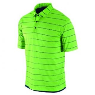 NIKE Men's Tiger Woods Platinum Collection Dri FIT 2 Layer Stripe Golf Polo Shirt, Sprinter Green/Dark Obsidian, Small : Golf Apparel : Sports & Outdoors