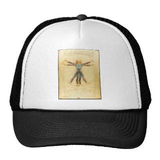 Da Vinci's Vitruvian man with tattoos Hat