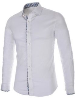 FLATSEVEN Mens Slim Fit Stretch Fabric Casual Dress Shirts (SH431) White, XL at  Mens Clothing store: Button Down Shirts