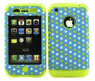 3 IN 1 HYBRID SILICONE COVER FOR APPLE IPHONE 3G 3GS HARD CASE SOFT YELLOW RUBBER SKIN POLKA DOTS YE TE432 KOOL KASE ROCKER CELL PHONE ACCESSORY EXCLUSIVE BY MANDMWIRELESS: Cell Phones & Accessories