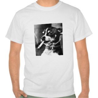 Tiny Smoking Dog T Shirts