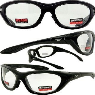 Global Vision Denver Sunglasses Glasses With Clear Lenses And Vented EVA Foam Padding: Automotive