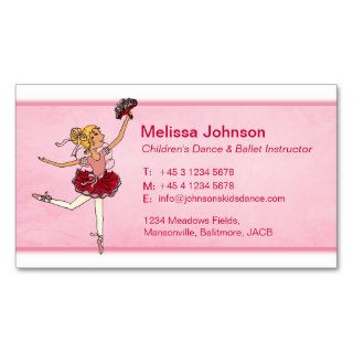 Ballet dance instructor teacher business cards