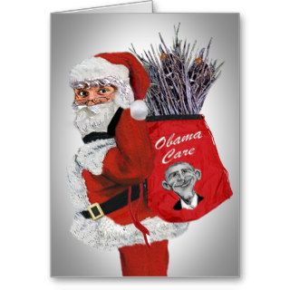 Obama Care Santa Greeting Cards