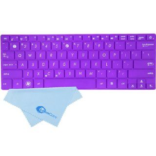 LeenCore Silicone Laptop Keyboard Cover Skin Protector for Asus UX21, X201, X202, S200 11.6 inch Purple + 1 X LeenCore Branded Microfiber Cleaning Cloth (12cm x 12cm): Computers & Accessories