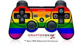 Sony PS3 Controller Decal Style Skin   Rainbow Stripes: Video Games