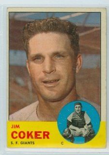 1963 Topps Baseball 456 Jim Coker Giants Very Good Tough Series: Sports Collectibles