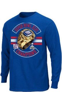 New York Giants Superbowl Super Bowl XLVI 46 Champions Ring Bling Long Sleeve Shirt Size 2XL : Sports Fan T Shirts : Sports & Outdoors