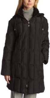 Liz Claiborne Women's Three Quarter Down Hooded Jacket, Black, X Large at  Womens Clothing store: Outerwear
