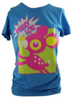 Deery Lou (Sanrio) Girls T Shirt   Super Bright Logo on Blue (Small): Novelty T Shirt: Clothing