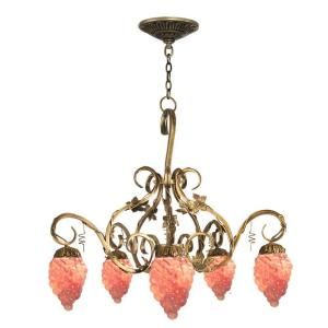 Dale Tiffany Albany 5 Light Hanging Antique Brass Chandelier STH11078