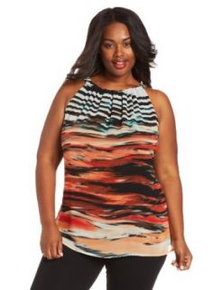 Calvin Klein Women's Plus Size Halter Top with Zip Detail at  Womens Clothing store: Tank Top And Cami Shirts