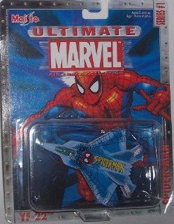Maisto Ultimate Marvel Air Force Spider Man YF 22 Fighter Airplane Diecast Spiderman Plane: Toys & Games