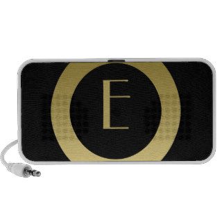 E  Letter E Art Deco Speaker   Black and Gold